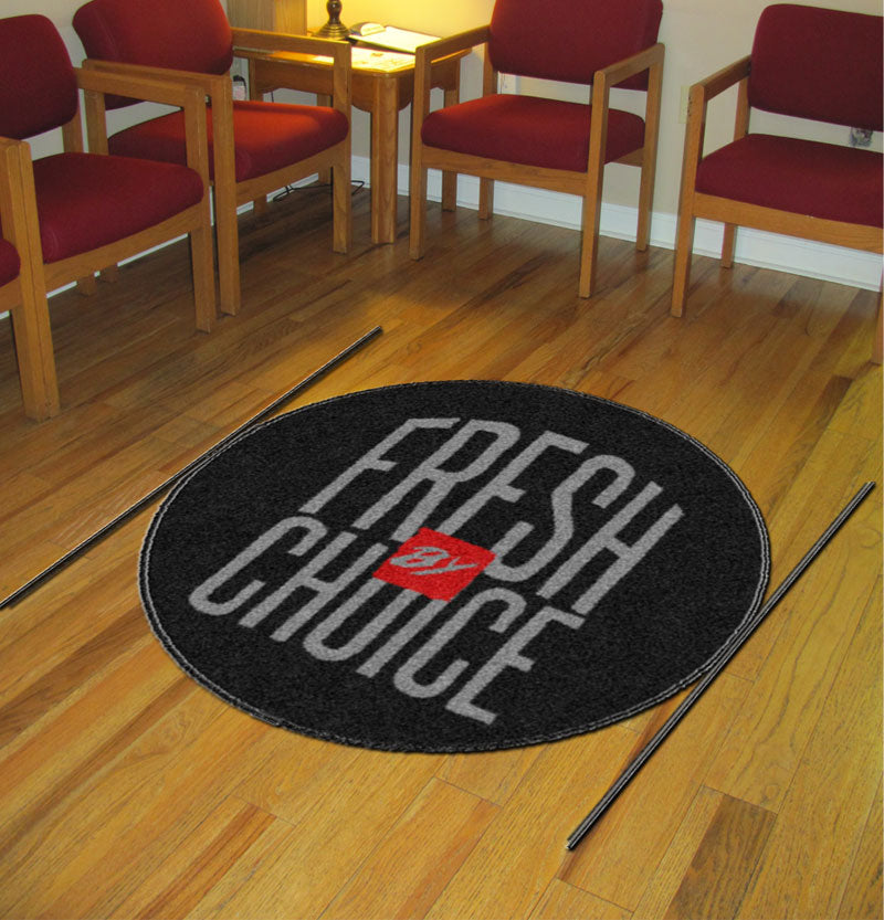 Fresh By Choice 3 X 3 Rubber Backed Carpeted Round - The Personalized Doormats Company