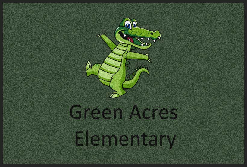 Green Acres Elementary 4 X 6 Rubber Backed Carpeted HD - The Personalized Doormats Company