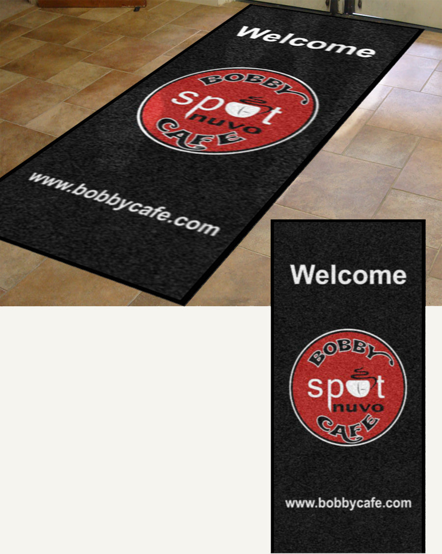 BOBBY SPOT NUVO CAFE 5 X 11 Rubber Backed Carpeted HD - The Personalized Doormats Company