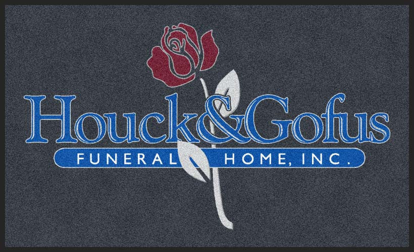 Houck & Gofus Funeral Home 3 x 5 Rubber Backed Carpeted HD - The Personalized Doormats Company