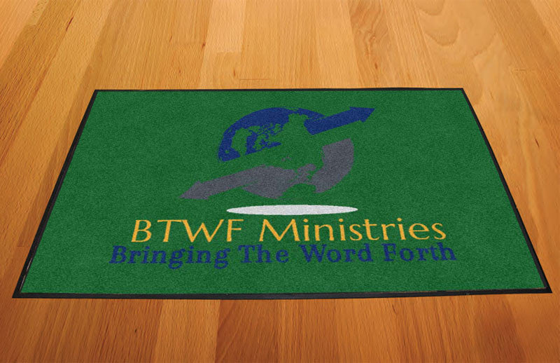 BTWF Ministries 2 X 3 Rubber Backed Carpeted HD - The Personalized Doormats Company
