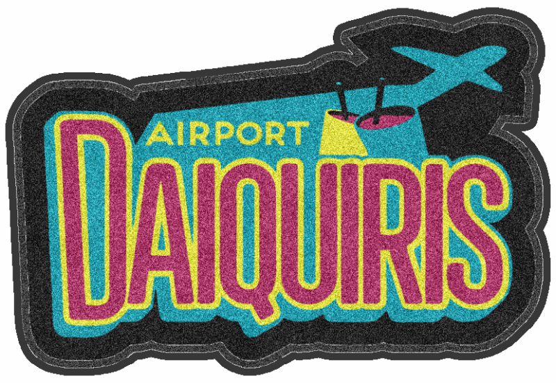 airport daiquiris 4 X 6 Rubber Backed Carpeted HD Custom Shape - The Personalized Doormats Company