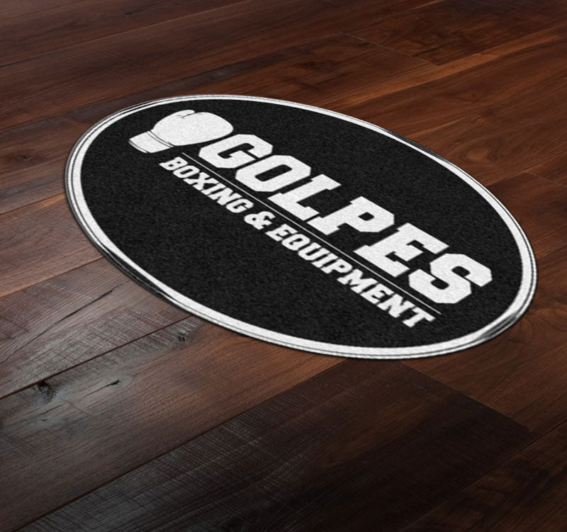 GOLPES 4 X 6 Rubber Backed Carpeted HD Round - The Personalized Doormats Company