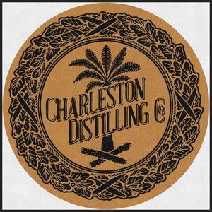 Charleston Distilling Co. 6 X 6 Rubber Backed Carpeted HD Round - The Personalized Doormats Company