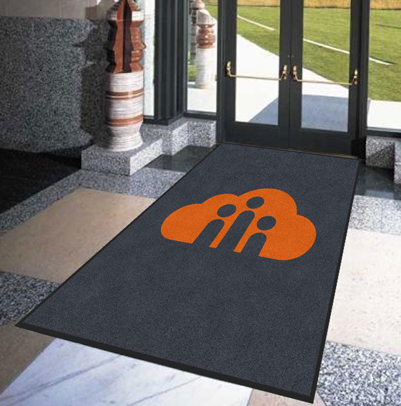 3 Points Cloud 5 X 6 Rubber Backed Carpeted HD - The Personalized Doormats Company
