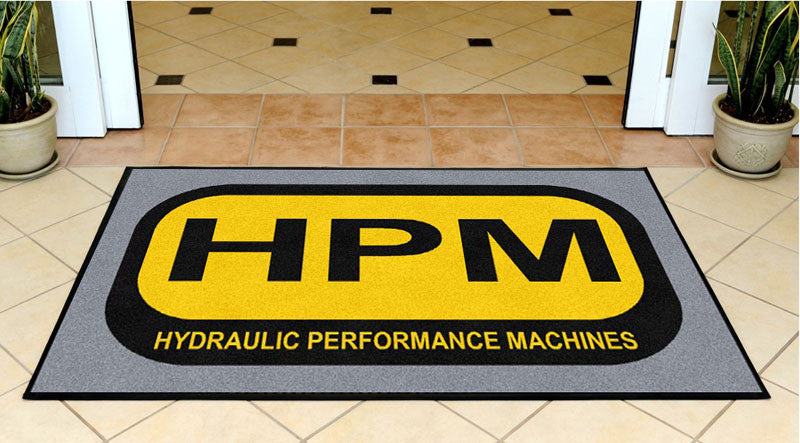 Blaze Equipment HPM Logo 3 X 5 Rubber Backed Carpeted HD - The Personalized Doormats Company