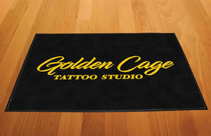 Golden Cage tattoo studio 2 X 3 Rubber Backed Carpeted HD - The Personalized Doormats Company