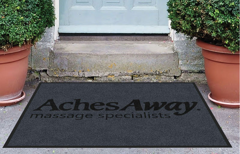 Aches Away Mat 3 X 4 Rubber Backed Carpeted HD - The Personalized Doormats Company