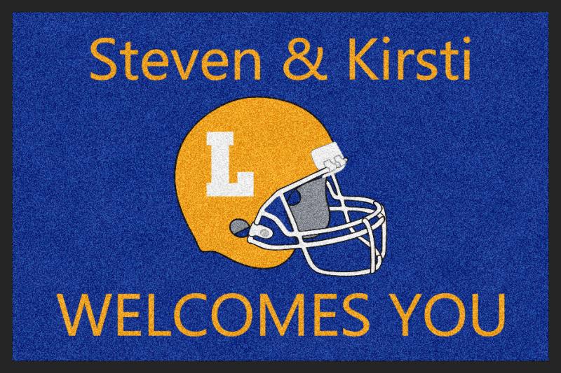 Football Mat 2 X 3 Rubber Backed Carpeted HD - The Personalized Doormats Company