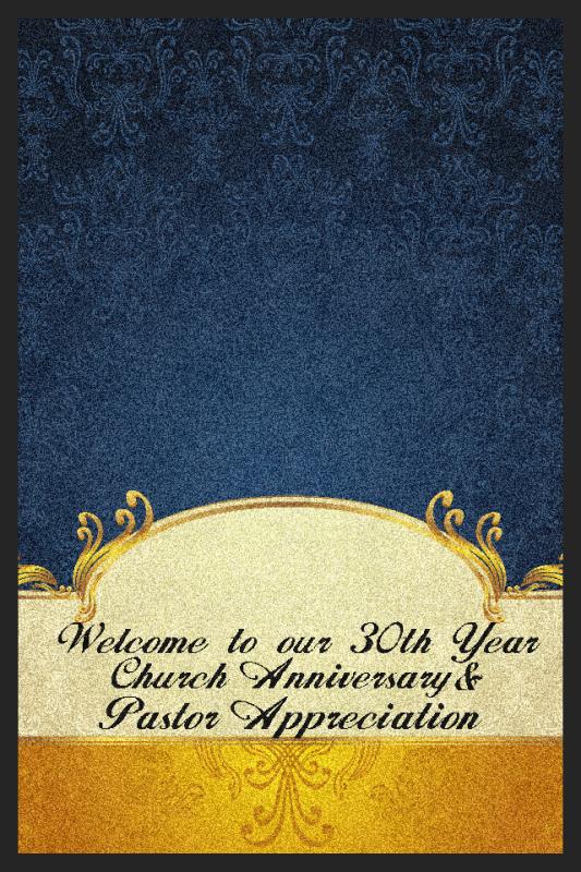 ANNIVERSARY WELCOME MAT 6 X 10 Rubber Backed Carpeted HD - The Personalized Doormats Company