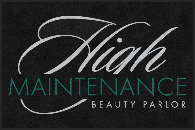 High Maintenance Beauty Parlor 4 X 6 Rubber Backed Carpeted HD - The Personalized Doormats Company