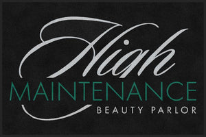 High Maintenance Beauty Parlor 4 X 6 Rubber Backed Carpeted HD - The Personalized Doormats Company