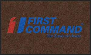 First Command Logo § 3 X 5 Rubber Backed Carpeted HD - The Personalized Doormats Company