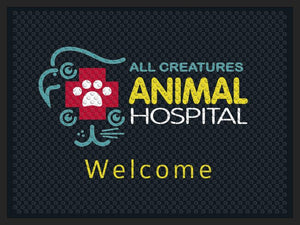 All Creatures Animal Hospital § 3 X 4 Rubber Scraper - The Personalized Doormats Company