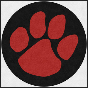 Cougar Paw 5 X 5 Rubber Backed Carpeted HD Round - The Personalized Doormats Company