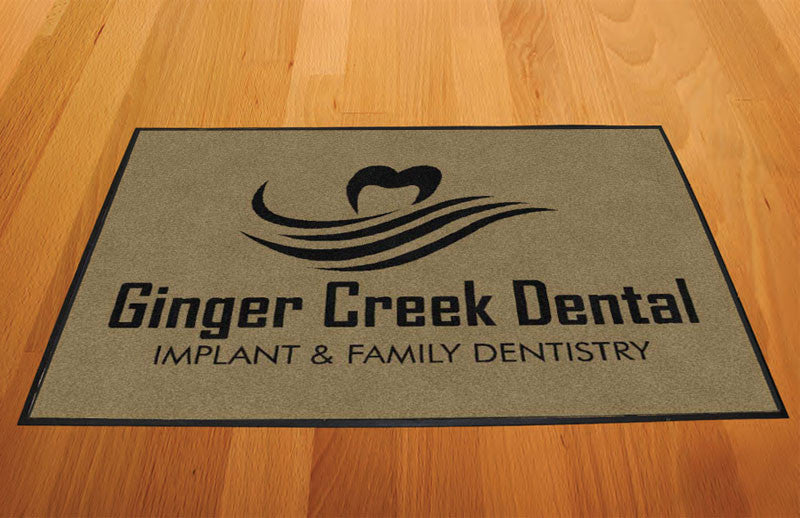 Ginger Creek Indoor Black Logo 2 X 3 Rubber Backed Carpeted HD - The Personalized Doormats Company