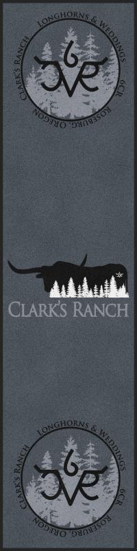 Clark's Longhorn Ranch § 3 X 12 Rubber Backed Carpeted HD - The Personalized Doormats Company