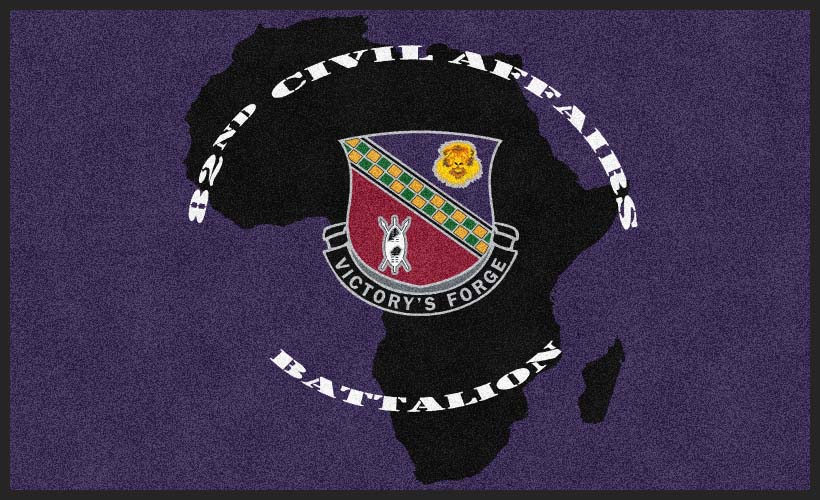 82ND CIVIL AFFAIRS BATTALION 6 X 10 Rubber Backed Carpeted HD - The Personalized Doormats Company