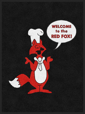 Red Fox door mat Black