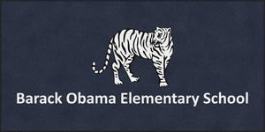 Barack Obama Elementary School 6 X 12 Rubber Backed Carpeted HD - The Personalized Doormats Company