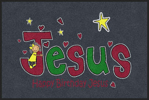 Happy birthday Jesus 2 X 3 Rubber Backed Carpeted HD - The Personalized Doormats Company