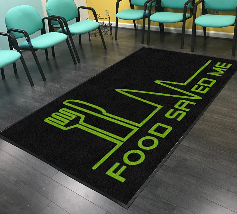 Food Saved Me, LLC 5 x 8 Rubber Backed Carpeted HD - The Personalized Doormats Company