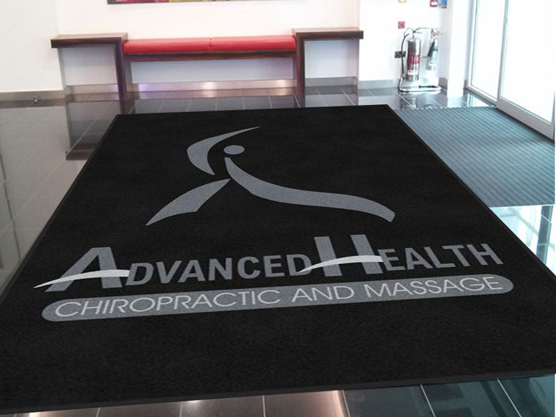 advanced health logo 6 X 10 Rubber Backed Carpeted HD - The Personalized Doormats Company