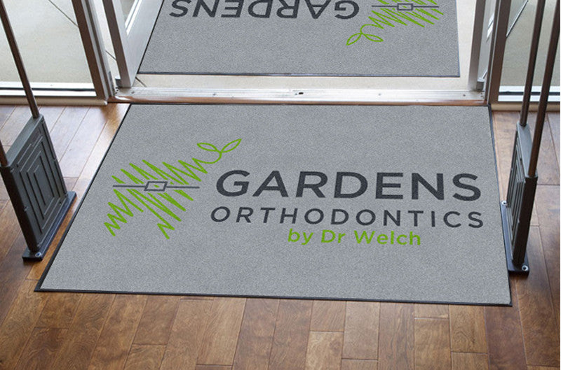 Gardens Orthodontics 4 X 6 Rubber Backed Carpeted HD - The Personalized Doormats Company