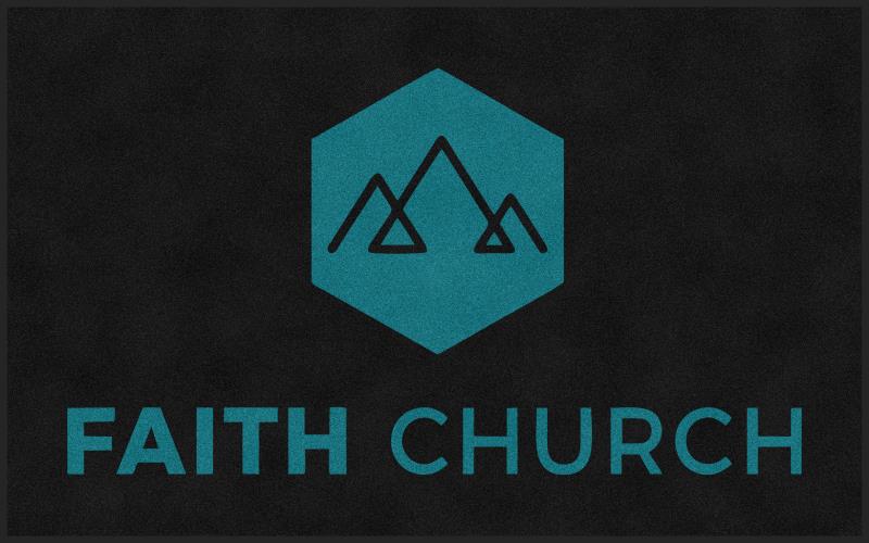 Faith Church Blue 5 X 8 Rubber Backed Carpeted HD - The Personalized Doormats Company