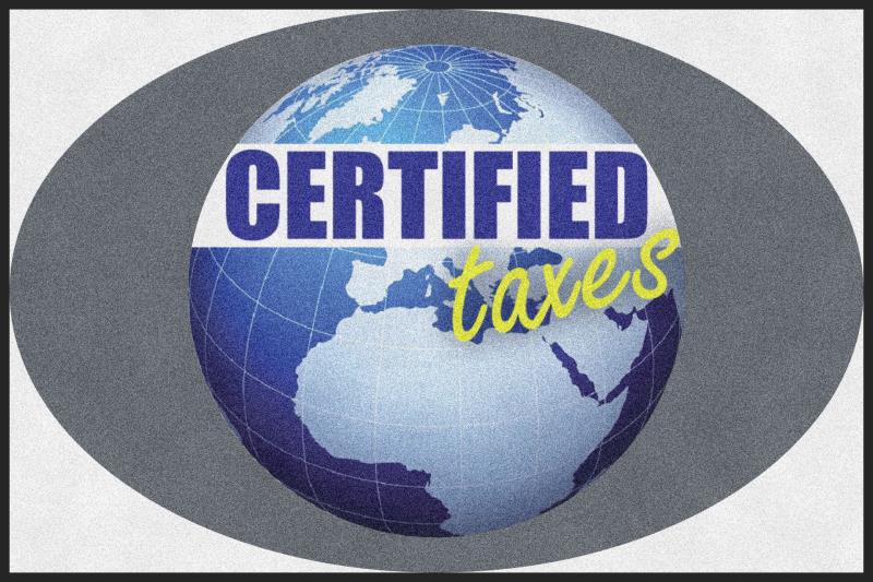 CERTIFIED TAXES 4 X 6 Rubber Backed Carpeted HD Custom Shape - The Personalized Doormats Company