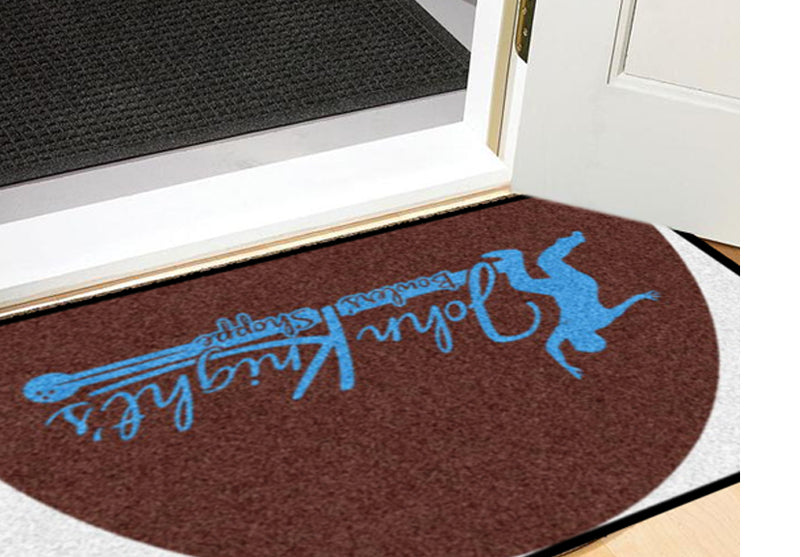 John Knight's Bowlers' Shoppe 2 X 3 Rubber Backed Carpeted HD Half Round - The Personalized Doormats Company