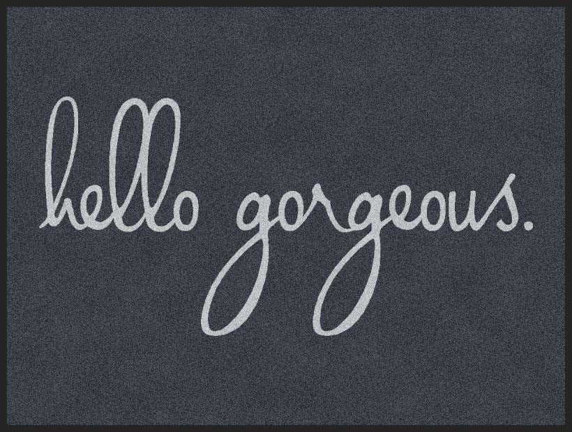 Hello gorgeous mat 3 x 4 Rubber Backed Carpeted HD - The Personalized Doormats Company