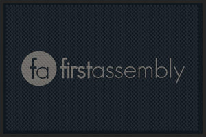 First Assembly Outdoor 4 X 6 Rubber Scraper - The Personalized Doormats Company