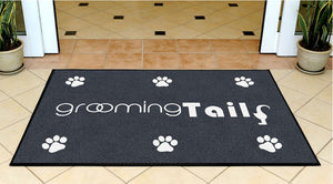 Grooming Tails 3 X 5 Rubber Backed Carpeted HD - The Personalized Doormats Company