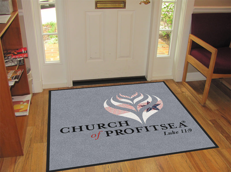 Church of Profitsea 4 X 4 Rubber Backed Carpeted HD - The Personalized Doormats Company
