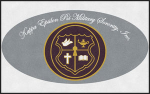 Kappa Epsilon Psi Military Sorortiy, Inc 5 X 8 Rubber Backed Carpeted HD Round - The Personalized Doormats Company