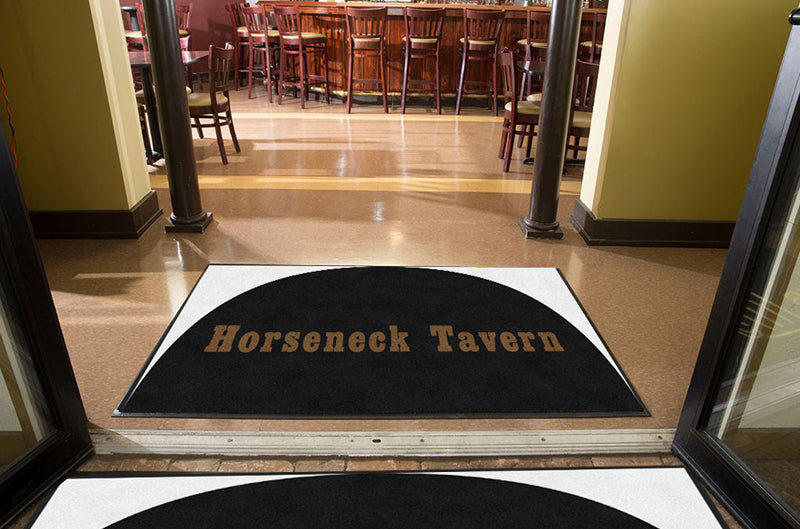 Horseneck Tavern 4 X 6 Rubber Backed Carpeted HD Half Round - The Personalized Doormats Company