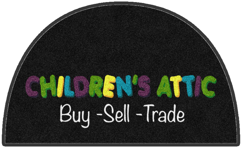 Childrens Attic 3 X 5 Rubber Backed Carpeted HD Custom Shape - The Personalized Doormats Company