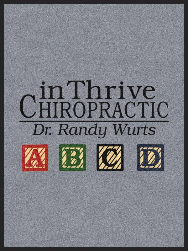 inThrive Chiropractic 3 X 4 Rubber Backed Carpeted HD - The Personalized Doormats Company