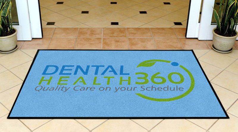 Dental Health 360 3 x 5 Rubber Backed Carpeted HD - The Personalized Doormats Company