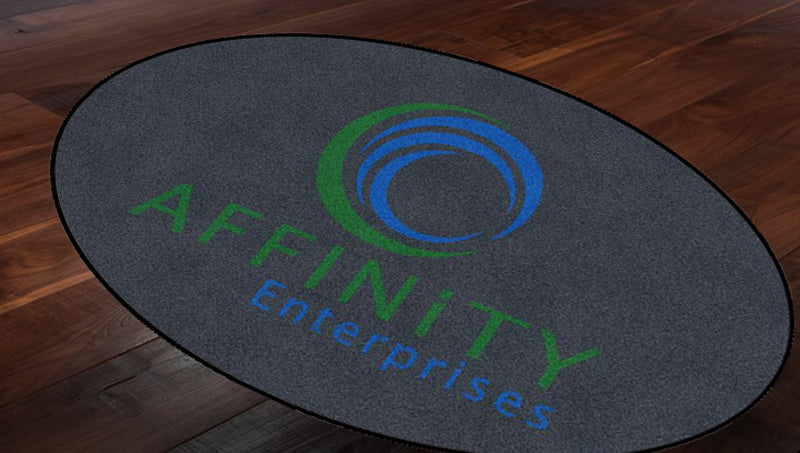 Affinity 4 X 6 Rubber Backed Carpeted HD Round - The Personalized Doormats Company