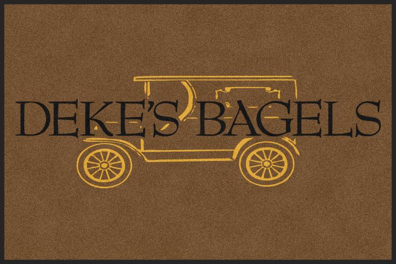 DEKE'S BAGELS 4 X 6 Rubber Backed Carpeted HD - The Personalized Doormats Company