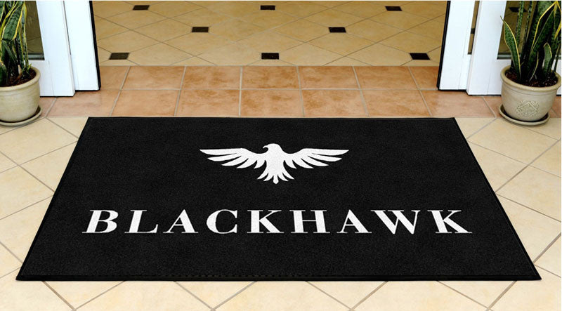 Black Hawk 3 X 5 Rubber Backed Carpeted HD - The Personalized Doormats Company