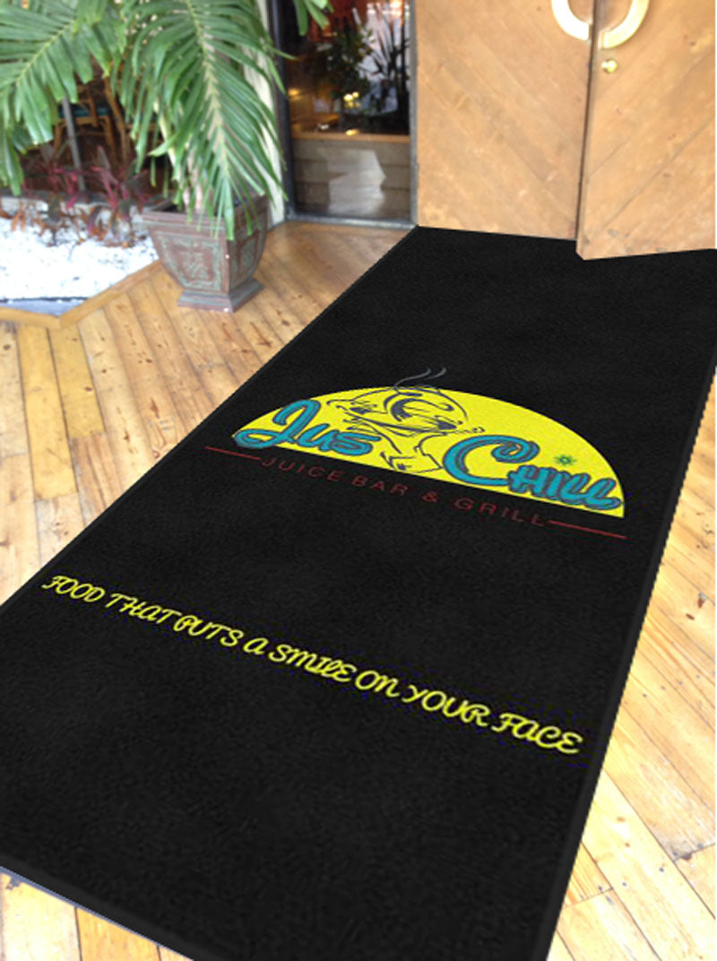 Jus chill § 4 X 10 Rubber Backed Carpeted HD - The Personalized Doormats Company