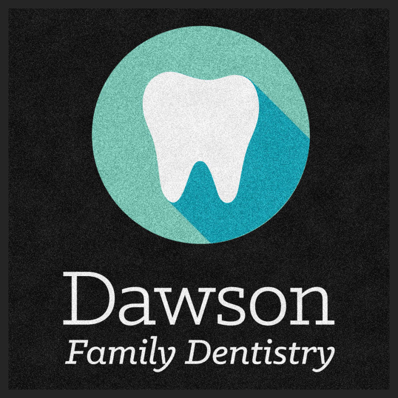 Dawson Family Dentistry 3 X 3 Rubber Backed Carpeted HD - The Personalized Doormats Company