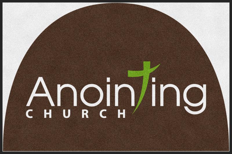 Anointing Church 4 X 6 Rubber Backed Carpeted HD Half Round - The Personalized Doormats Company