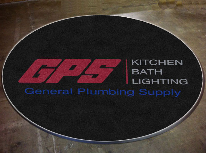 GPS 6 X 6 Rubber Backed Carpeted HD Round - The Personalized Doormats Company