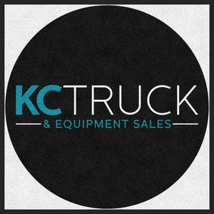 KC Truck and Equipment Sales 3 X 3 Rubber Backed Carpeted HD Round - The Personalized Doormats Company