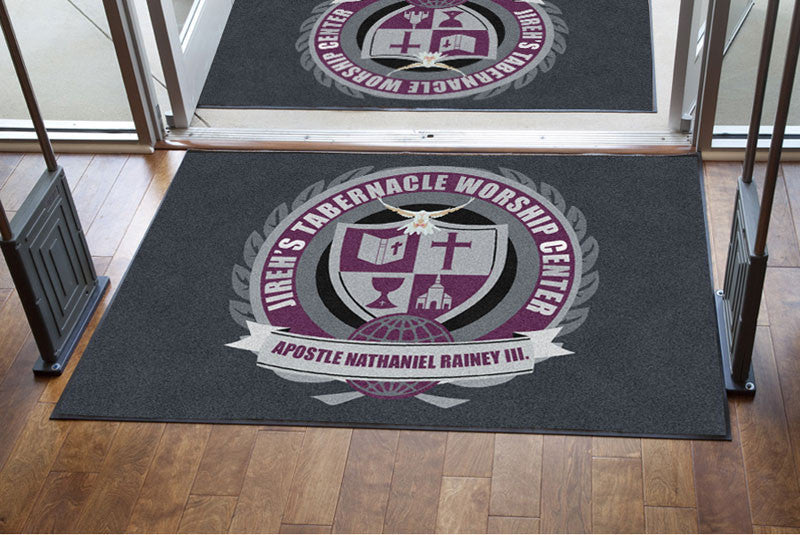 JIreh's Tabernacle Worship Center 4 X 6 Rubber Backed Carpeted HD - The Personalized Doormats Company