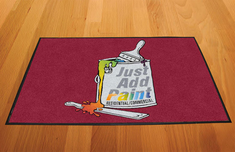 Just Add Paint round doormat 2 X 3 Rubber Backed Carpeted HD - The Personalized Doormats Company